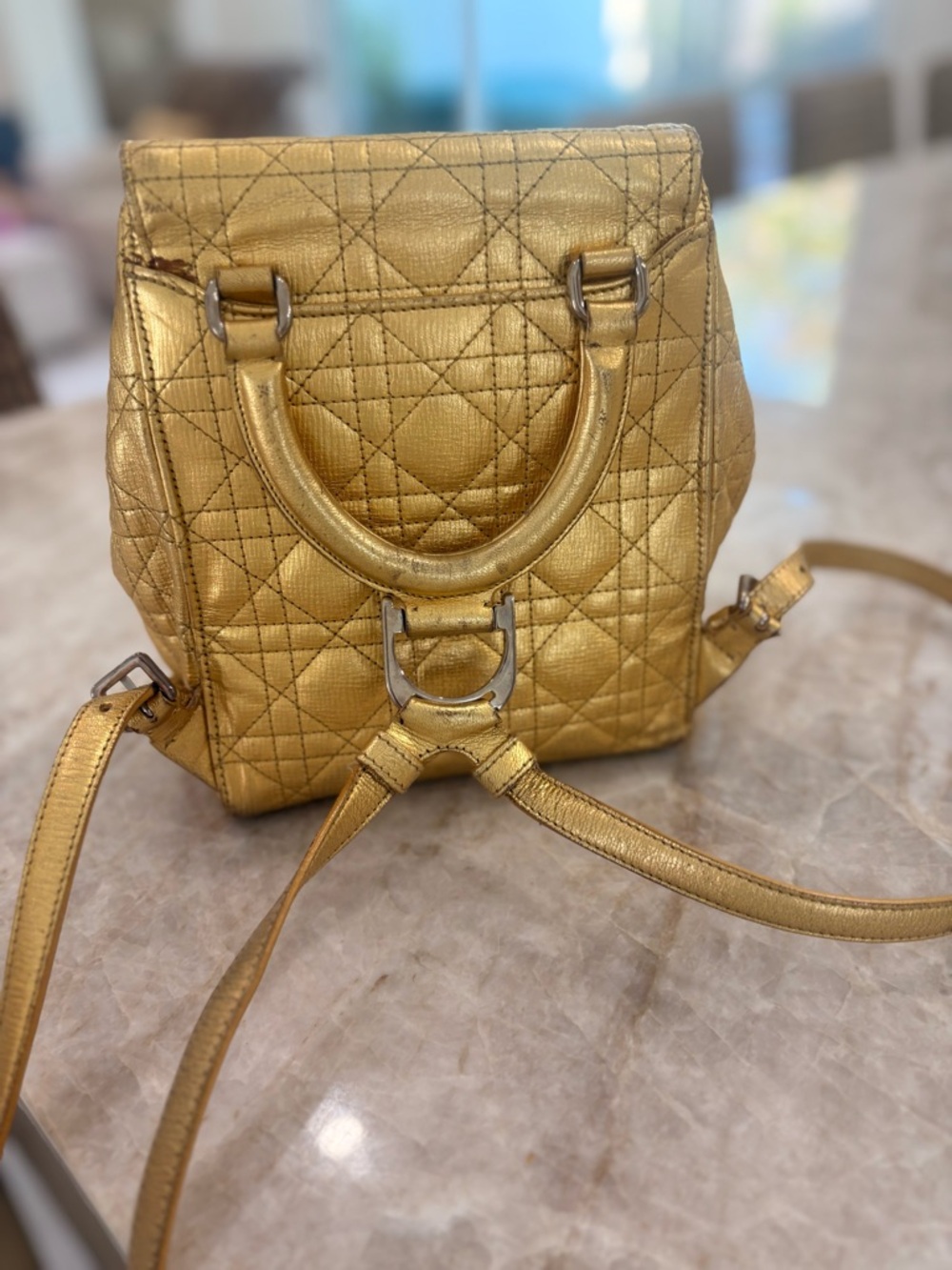 Dior Metallic Gold Quilted Bag - Picture 8 of 10